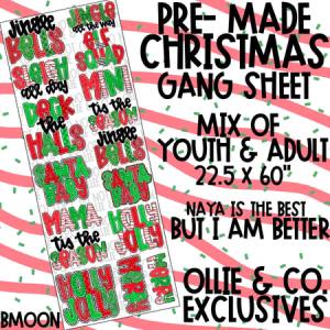 HAND LETTERED CHRISTMAS - 22.5X60 - PREMADE GANG