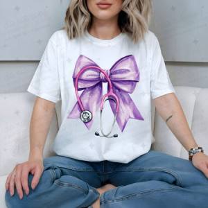 COQUETTE STETHOSCOPE - FAUX GLITTER - DTF TRANSFER