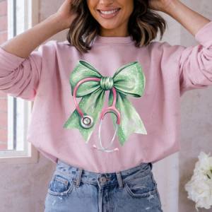 COQUETTE STETHOSCOPE - FAUX GLITTER - DTF TRANSFER