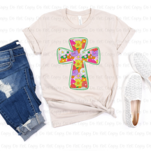 FLORAL CROSS - DTF TRANSFER