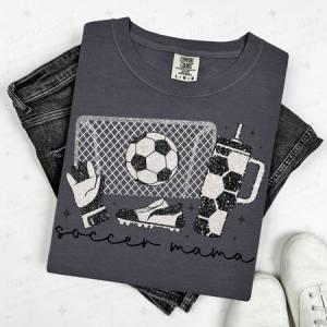 SOCCER MAMA - FAUX GLITTER - DTF TRANSFER