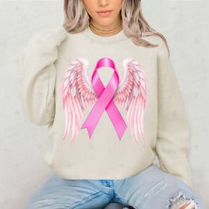 BREAST CANCER AWARENESS ANGEL WINGS - DTF TRANSFER