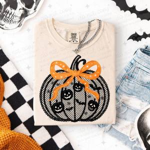 COQUETTE PUMPKIN - FAUX LACE - DTF TRANSFER
