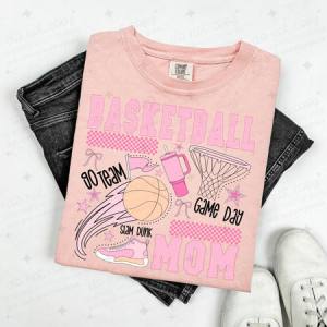 COQUETTE BASKETBALL MOM - BLACK TEXT - DTF TRANSFER