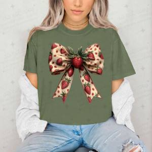 COQUETTE STRAWBERRY BOW - DTF TRANSFER