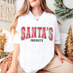 SANTA'S FAVORITE - FAUX SEQUIN - DTF TRANSFER