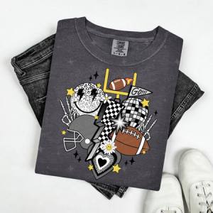 RETRO FOOTBALL - GREY/BLACK/ANIMAL PRINT - DTF TRANSFER