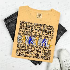 BASKETBALL - ROYAL BLUE/YELLOW - DTF TRANSFER