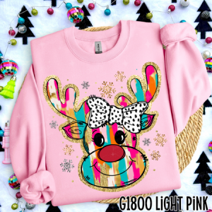 BRUSHSTROKE GLITTER REINDEER - DTF TRANSFER