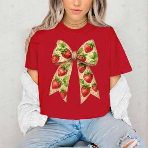 COQUETTE STRAWBERRY BOW - DTF TRANSFER