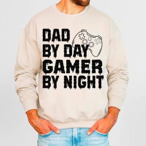 DAD BY DAY GAMER BY NIGHT - DTF TRANSFER
