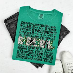 BASKETBALL - GREEN/BLACK - DTF TRANSFER