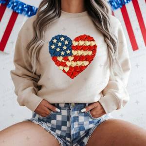 PATRIOTIC HEART - DTF TRANSFER