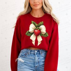 COQUETTE STRAWBERRY BOW - DTF TRANSFER