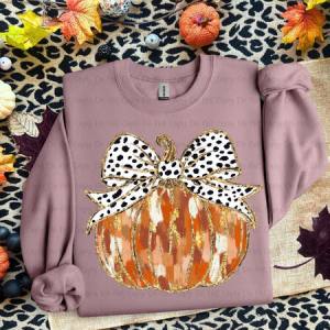 COQUETTE PUMPKIN - FAUX GLITTER - DTF TRANSFER