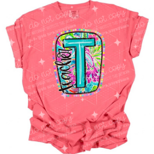 TEACHER T BRIGHT PAISLEY - DTF TRANSFER