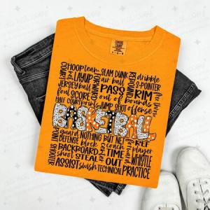 BASKETBALL - ORANGE/BLACK - DTF TRANSFER