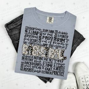 BASKETBALL - GREY/BLACK - DTF TRANSFER