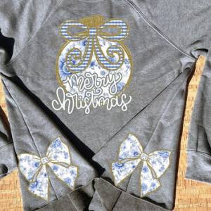 MERRY CHRISTMAS - BOW SIDES - DTF TRANSFER