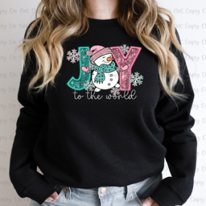 JOY TO THE WORLD - FAUX EMBROIDERY/FAUX GLITTER - DTF TRANSFER