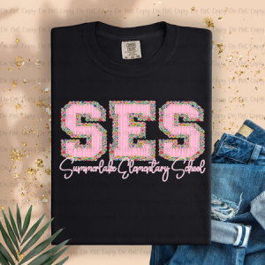 PREPPY FLORAL SCHOOL NAME & INITIALS - MOCKUP ONLY