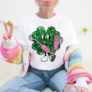 BOUJEE SHAMROCK - FAUX GLITTER - DTF TRANSFER