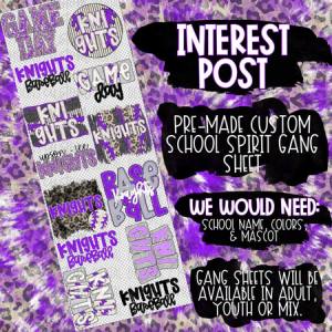 CUSTOM MASCOT - 22X60 - GANG SHEET