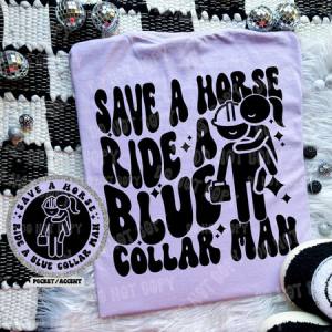 SAVE A HORSE - FRONT+BACK - DTF TRANSFER