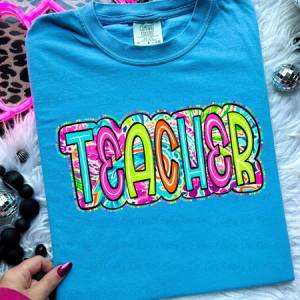 Teacher Bright Paisley - DTF TRANSFER