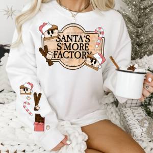 SANTA'S S'MORE FACTORY - FRONT+SLEEVE - DTF TRANSFER