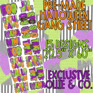 HAND LETTERED HALLOWEEN - 22.5 X 60 - PREMADE GANG