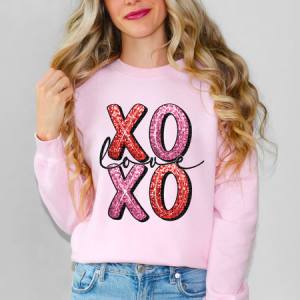 XOXO LOVE - FAUX GLITTER - DTF TRANSFER