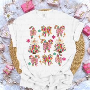 COQUETTE CANDY CANES AND CHRISTMAS TREE GRID  - DTF TRANSFER