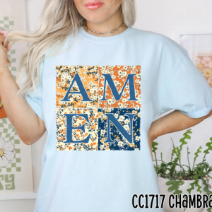 AMEN FLORAL PATCHWORK - DTF TRANSFER