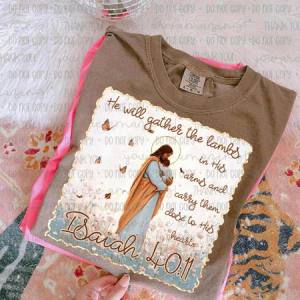 HE WILL GATHER THE LAMBS *OLLIE & CO. EXCLUSIVE* - DTF TRANSFER