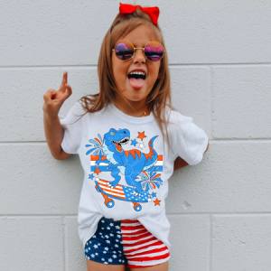 PATRIOTIC DINOSAUR - DTF TRANSFER