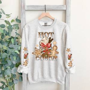 HOT COCOA GINGERBREAD - FRONT+SLEEVE - DTF TRANSFER