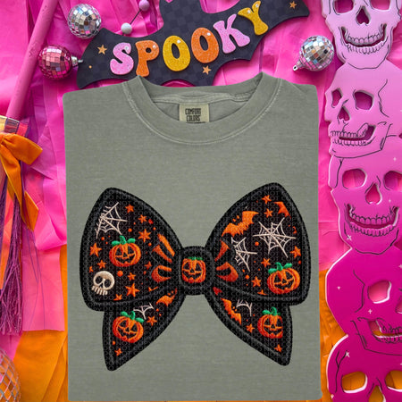 SPOOKY BOWS *OLLIE & CO. EXCLUSIVE* - FAUX EMBROIDERY - DTF TRANSFER - Image 3