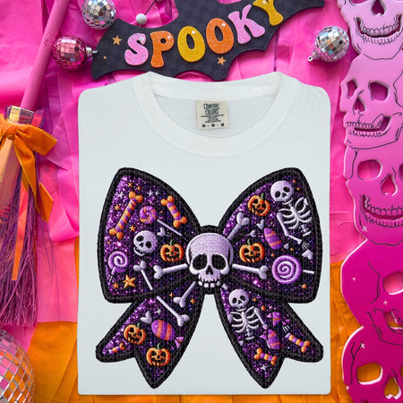 SPOOKY BOWS *OLLIE & CO. EXCLUSIVE* - FAUX EMBROIDERY - DTF TRANSFER - Image 4