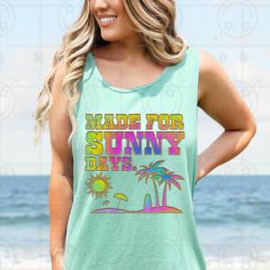 MADE FOR SUNNY DAYS *FAUX EMBROIDERY* - DTF TRANSFER
