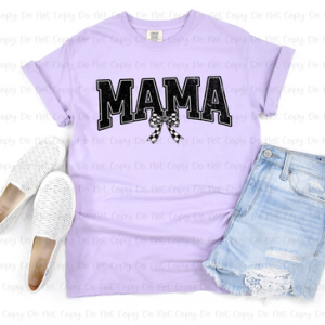 COQUETTE MAMA WITH CHECKERED BOW - DTF TRANSFER