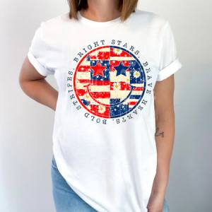 BRIGHT STARS BRAVE HEARTS BOLD STRIPES - DTF TRANSFER