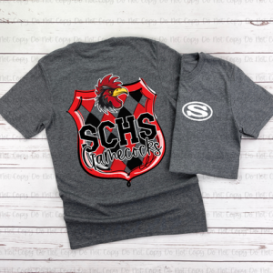 SHIELD SCHOOL INITIALS + MASCOT - FRONT+BACK - MOCKUP ONLY