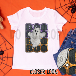 BOO - *OLLIE & CO. EXCLUSIVE* - FAUX SEQUIN/FAUX EMBROIDERY - DTF TRANSFER