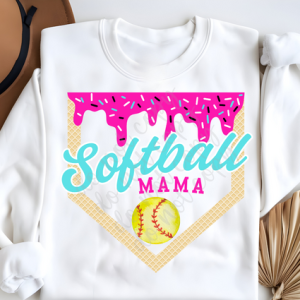 SOFTBALL MAMA DRIP - DTF TRANSFER