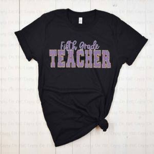 PREPPY PURPLE FLORAL TEACHER - DTF TRANSFER