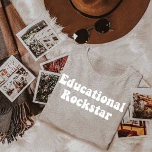 EDUCATIONAL ROCKSTAR WHITE *OLLIE & CO. EXCLUSIVE* - DTF TRANSFER