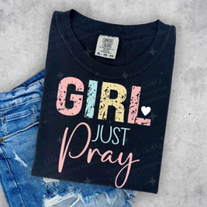 GIRL JUST PRAY PINK  - DTF TRANSFER