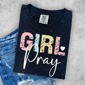 GIRL PRAY WHITE  - DTF TRANSFER
