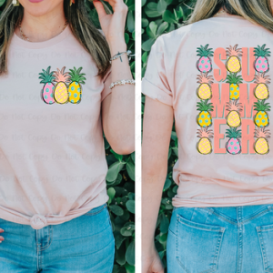 SUMMER PINEAPPLE - FRONT+BACK - DTF TRANSFER